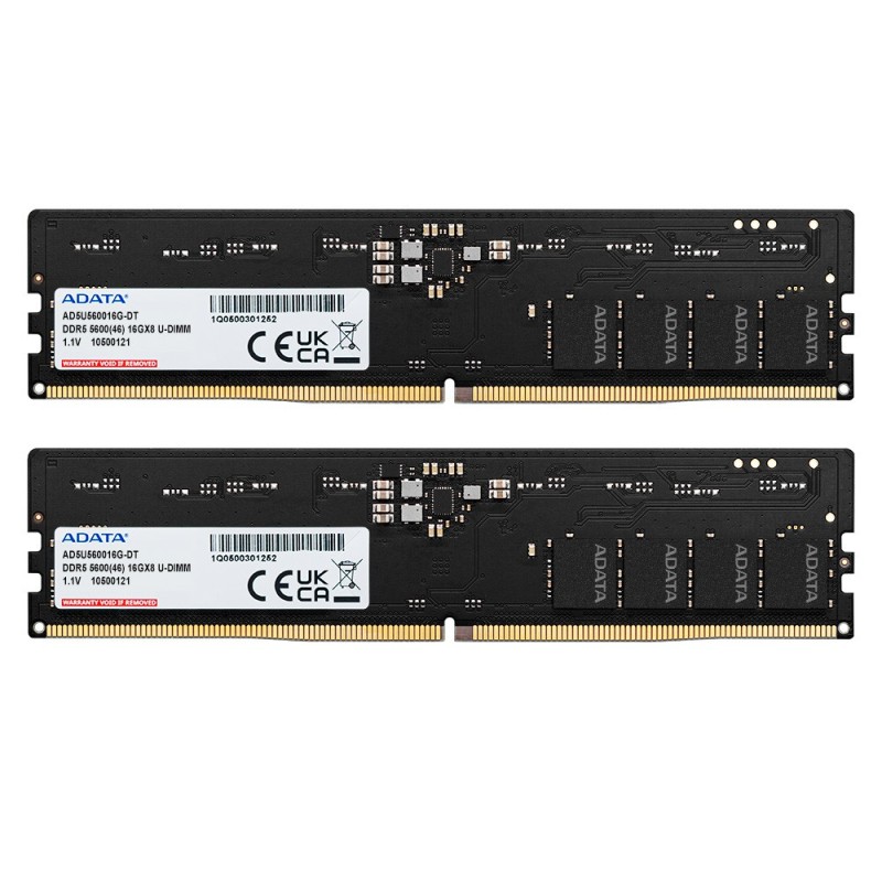 ADATA DDR5 SDRAM 32GB kit 5600MHz On-die ECC DIMM 288-PIN ADATA DDR5 SDRAM 32GB kit 5600MHz On-die ECC DIMM 288-PIN
